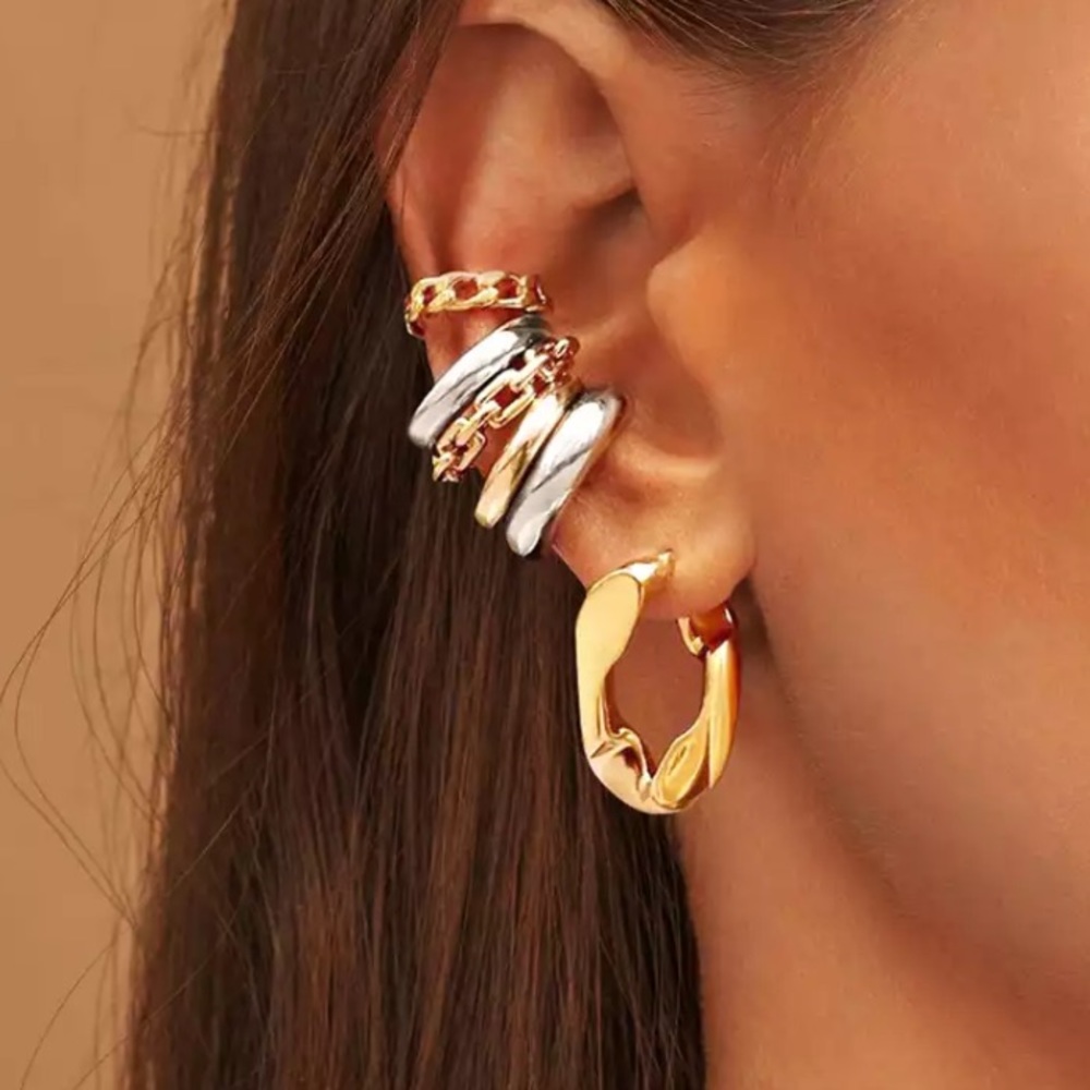 HAYDEN Silver Huggie Ear Cuffs! - Picture 2 of 6